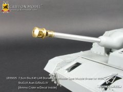 【格里芬 LB35025】德国三号突击炮G型/四号突击炮7.5cm Stu.K40 L/48中期制退器型金属炮管(威龙)