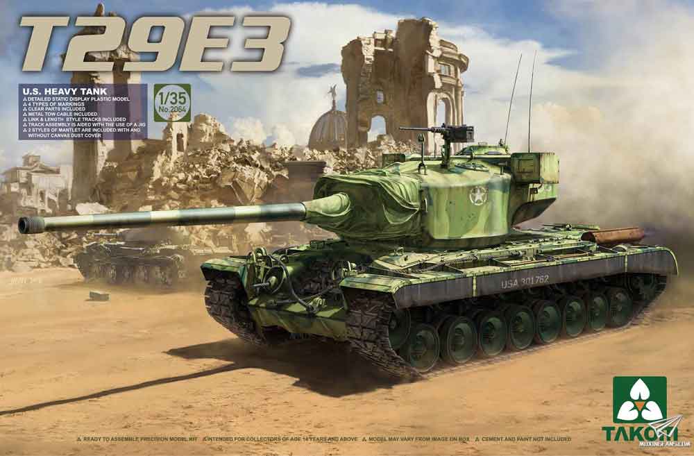 【三花 2064】1/35 美国T29E3重型坦克开盒评测