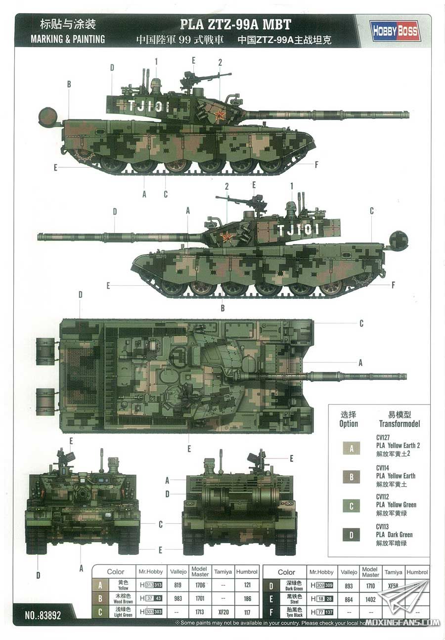 【hobbyboss 83892】1/35 中国ztz-99a主战坦克开盒评测(4)