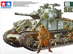 【田宫 35251】1/35 美国M4A3谢尔曼中期型坦克105mm火炮