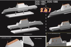 【威龙 7148】新品：1/700 美国海军 林登·约翰逊号(DDG-1002)驱逐舰 2合1
