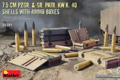 【MINIART 35381】1/35 7.5CM PZGR.&GR.PATR.KW.K.40火炮炮弹及弹药箱