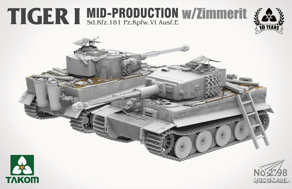 TAKOM 2198】新品：1/35 虎式坦克中期型附防磁装甲_静态模型爱好者 