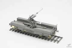 【边境 BT-044】1/35 FLAK36高射炮铁路平板搭载型官方素组成品照片更新